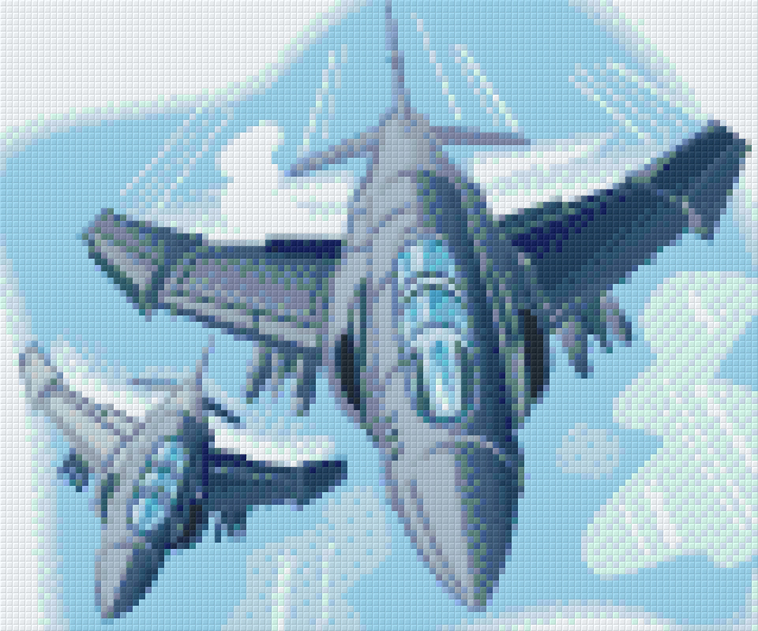 Jet Fighters Six [6] Baseplate PixelHobby Mini-mosaic Art Kits image 0
